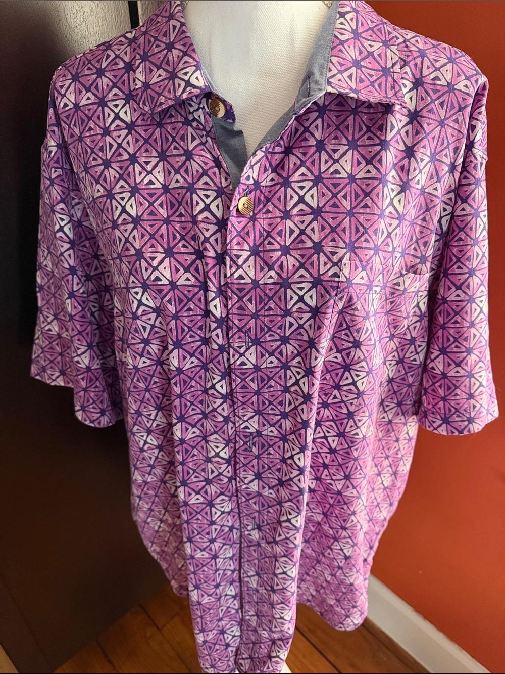 Tommy Bahama Purple Geometric Button-Down Shirt